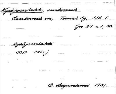 Bild på arkivkortet för arkivposten Kyröjoenlahti