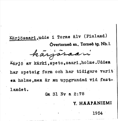 Bild på arkivkortet för arkivposten Kärjösaari
