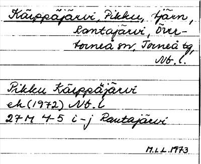Bild på arkivkortet för arkivposten Kärppäjärvi, Pikku