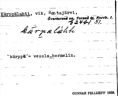 Bild på arkivkortet för arkivposten Kärppälahti