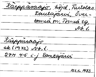 Bild på arkivkortet för arkivposten Kärppäsaajo
