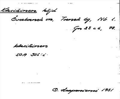 Bild på arkivkortet för arkivposten Kärsiäinen