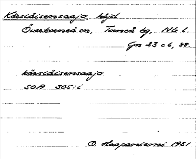 Bild på arkivkortet för arkivposten Kärsiäisensaajo