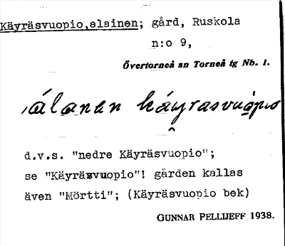 Bild på arkivkortet för arkivposten Käyräsvuopio, alainen
