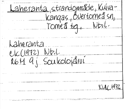 Bild på arkivkortet för arkivposten Laheranta