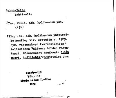 Bild på arkivkortet för arkivposten Lahti-Valte