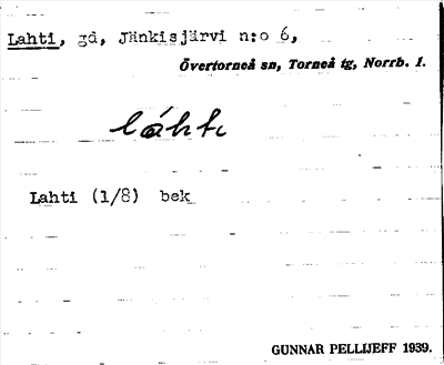 Bild på arkivkortet för arkivposten Lahti