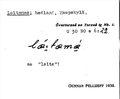 Bild på arkivkortet för arkivposten Laitamaa