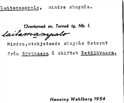 Bild på arkivkortet för arkivposten Laitamaanpalo