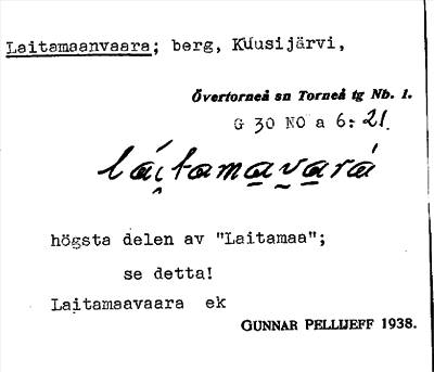 Bild på arkivkortet för arkivposten Laitamaanvaara