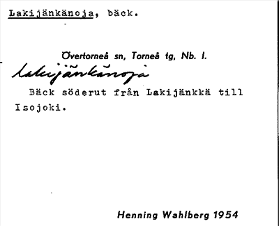 Bild på arkivkortet för arkivposten Lakijänkänoja