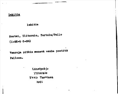 Bild på arkivkortet för arkivposten Lakitie