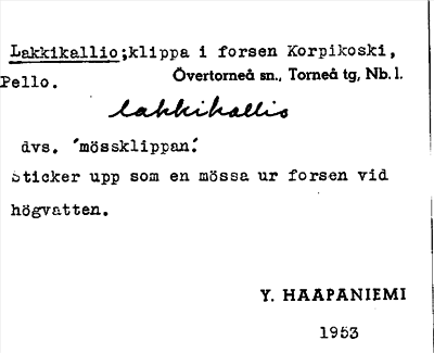 Bild på arkivkortet för arkivposten Lakkikallio