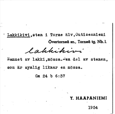 Bild på arkivkortet för arkivposten Lakkikivi