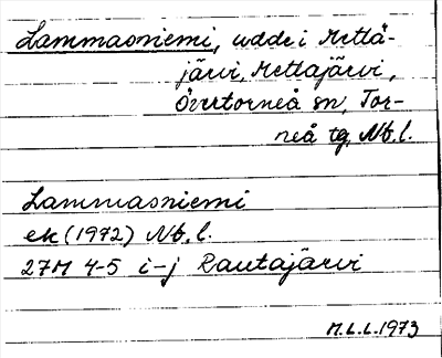 Bild på arkivkortet för arkivposten Lammasniemi