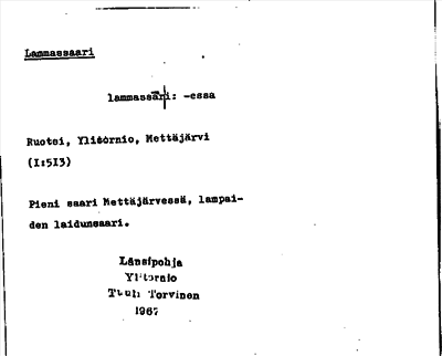 Bild på arkivkortet för arkivposten Lammassaari
