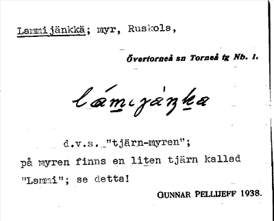 Bild på arkivkortet för arkivposten Lammijänkkä