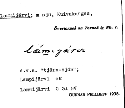 Bild på arkivkortet för arkivposten Lammijärvi