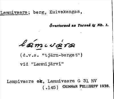 Bild på arkivkortet för arkivposten Lammivaara