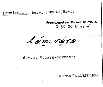 Bild på arkivkortet för arkivposten Lammivaara