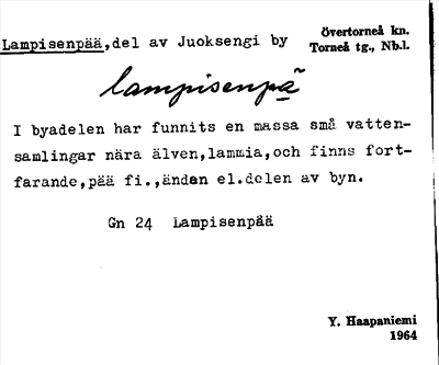 Bild på arkivkortet för arkivposten Lampisenpää