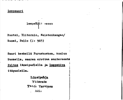 Bild på arkivkortet för arkivposten Lampsaari