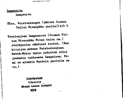 Bild på arkivkortet för arkivposten Lampsniva