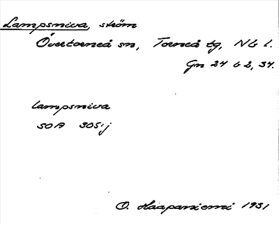 Bild på arkivkortet för arkivposten Lampsniva