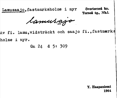 Bild på arkivkortet för arkivposten Lamusaajo