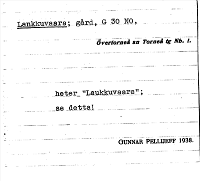 Bild på arkivkortet för arkivposten Lankkuvaara