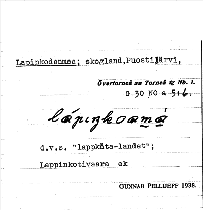 Bild på arkivkortet för arkivposten Lapinkodanmaa