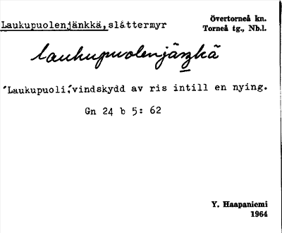 Bild på arkivkortet för arkivposten Laukupuolenjänkkä