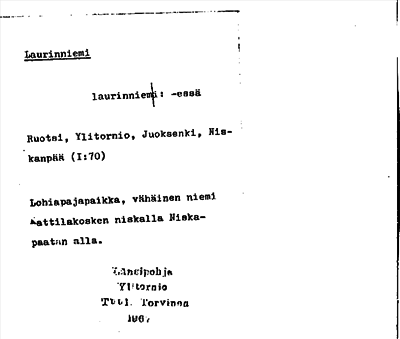 Bild på arkivkortet för arkivposten Laurinniemi
