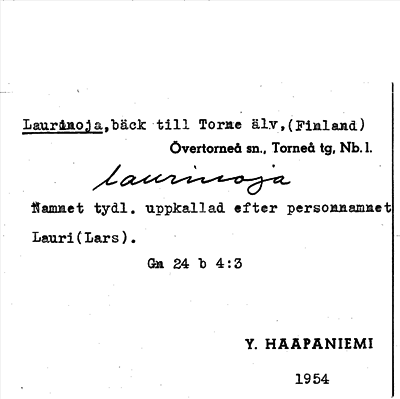 Bild på arkivkortet för arkivposten Laurinoja
