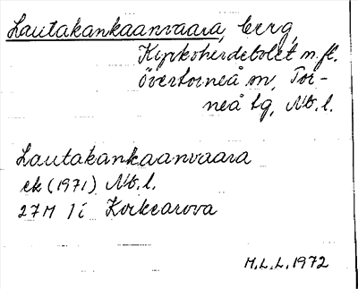 Bild på arkivkortet för arkivposten Lautakankaanvaara