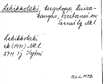 Bild på arkivkortet för arkivposten Lehikkolaki