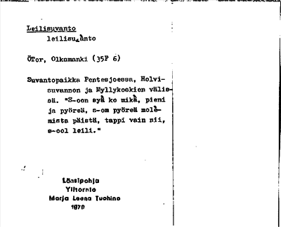 Bild på arkivkortet för arkivposten Leilisuvanto