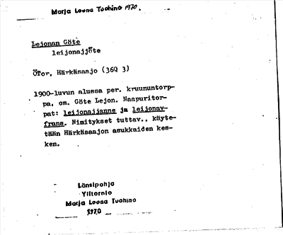 Bild på arkivkortet för arkivposten Lejonan Göte