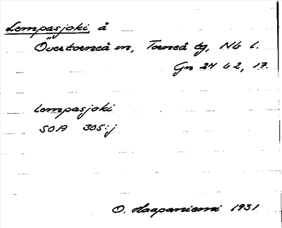Bild på arkivkortet för arkivposten Lempasjoki