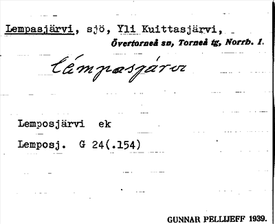 Bild på arkivkortet för arkivposten Lempasjärvi