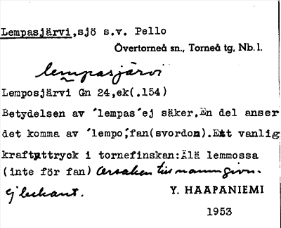 Bild på arkivkortet för arkivposten Lempasjärvi