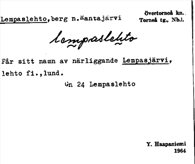 Bild på arkivkortet för arkivposten Lempaslehto