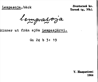 Bild på arkivkortet för arkivposten Lempasoja