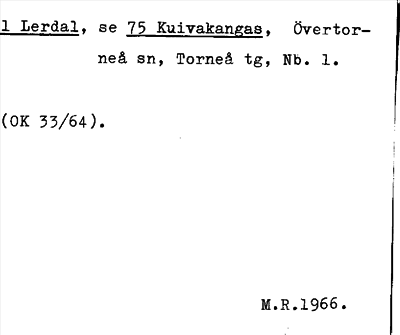 Bild på arkivkortet för arkivposten Lerdal, se 75 Kuivakangas