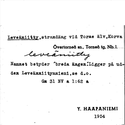 Bild på arkivkortet för arkivposten Leveäniitty