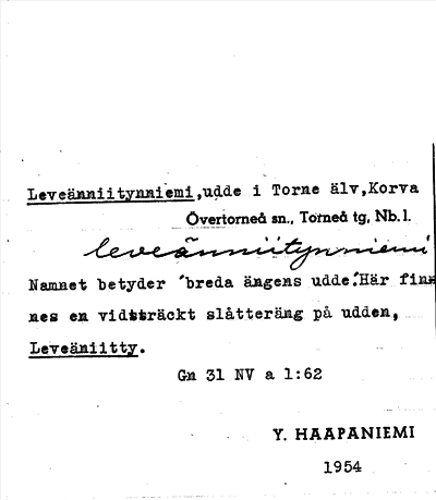 Bild på arkivkortet för arkivposten Leveänniitynniemi