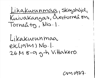 Bild på arkivkortet för arkivposten Likakurunmaa
