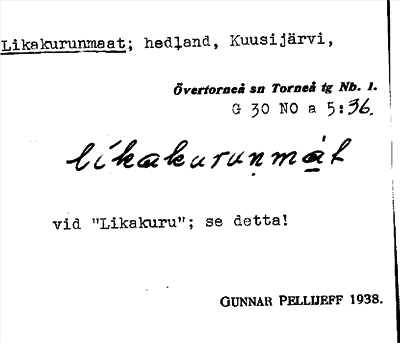 Bild på arkivkortet för arkivposten Likakurunmaat