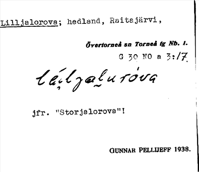 Bild på arkivkortet för arkivposten Lilljalorova