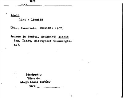 Bild på arkivkortet för arkivposten Lindt